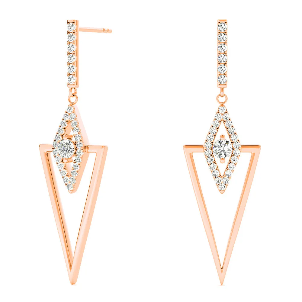 0.50 ctw Diamond Drop Earrings Modern Cocktail Style