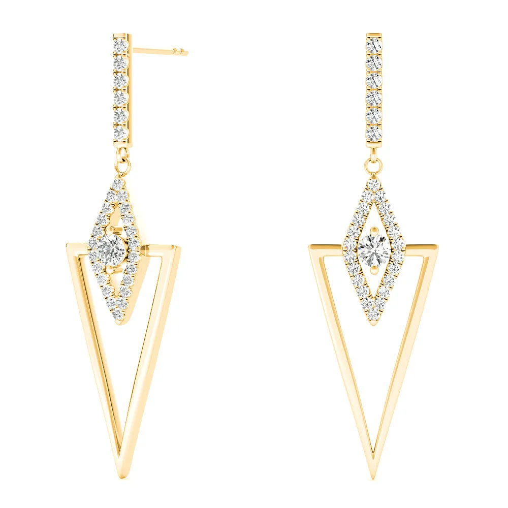 0.50 ctw Diamond Drop Earrings Modern Cocktail Style