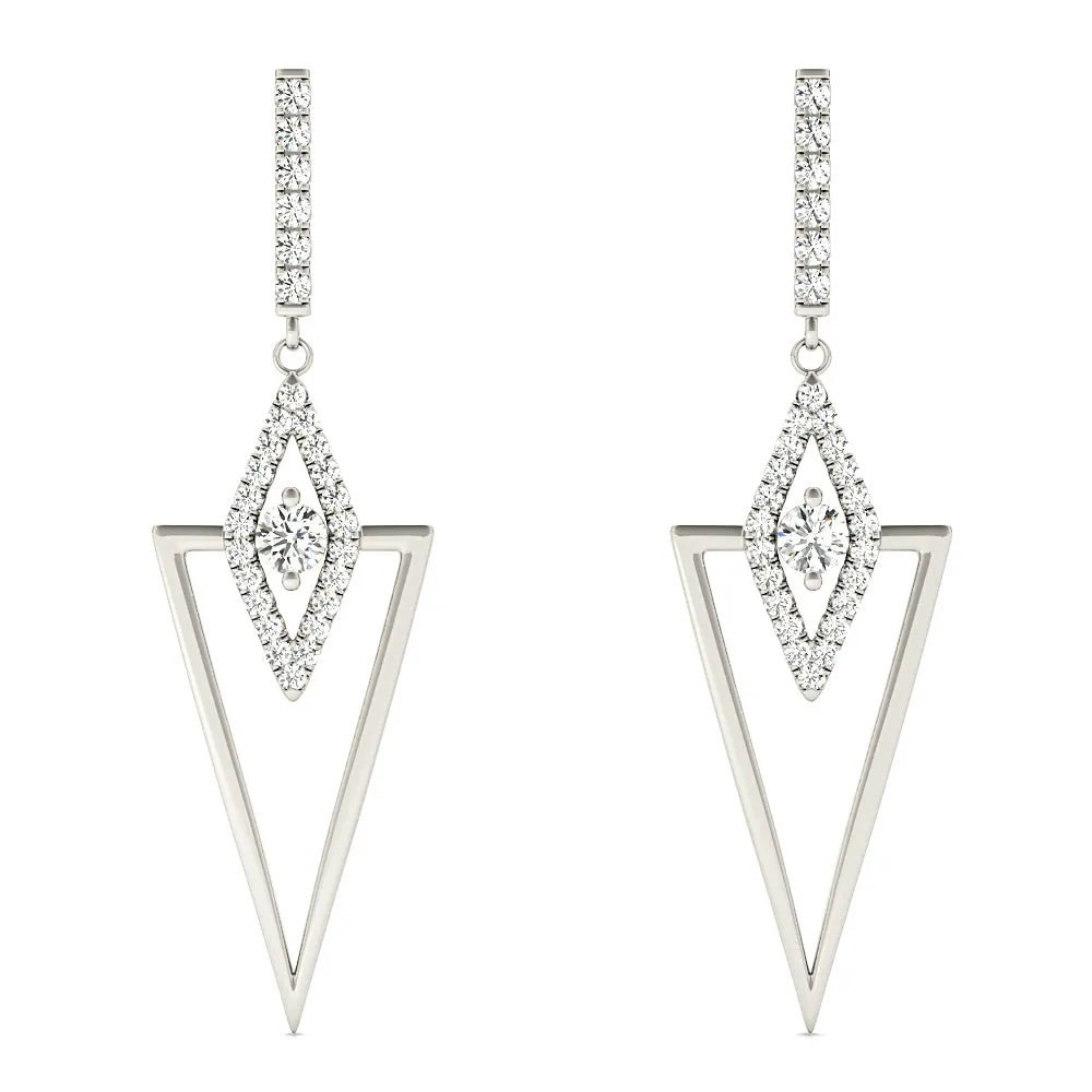 0.50 ctw Diamond Drop Earrings Modern Cocktail Style