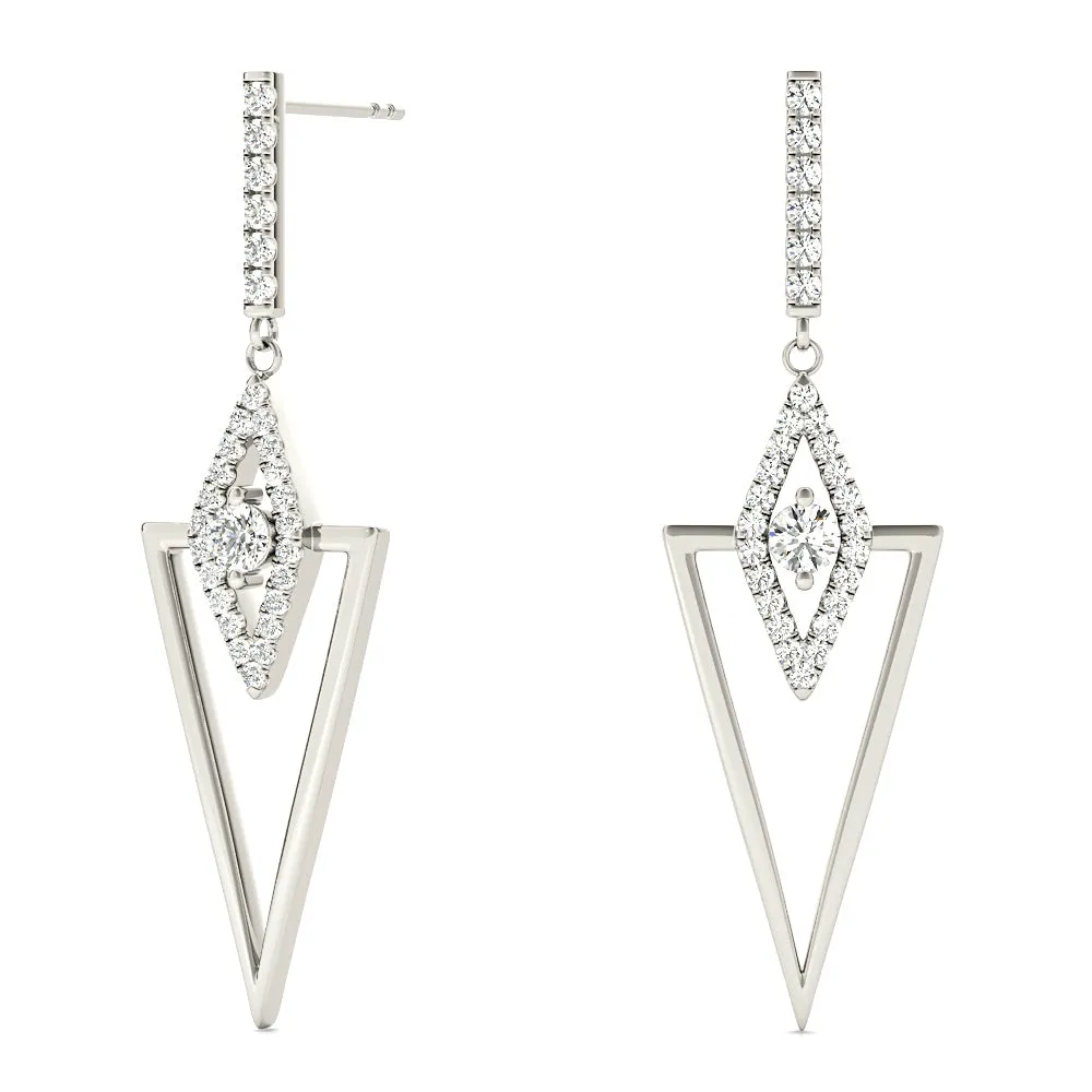 0.50 ctw Diamond Drop Earrings Modern Cocktail Style
