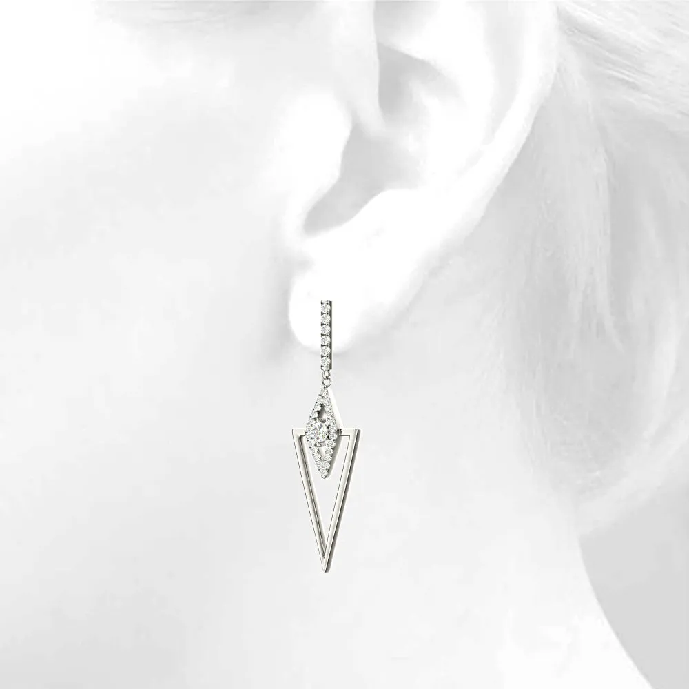 0.50 ctw Diamond Drop Earrings Modern Cocktail Style