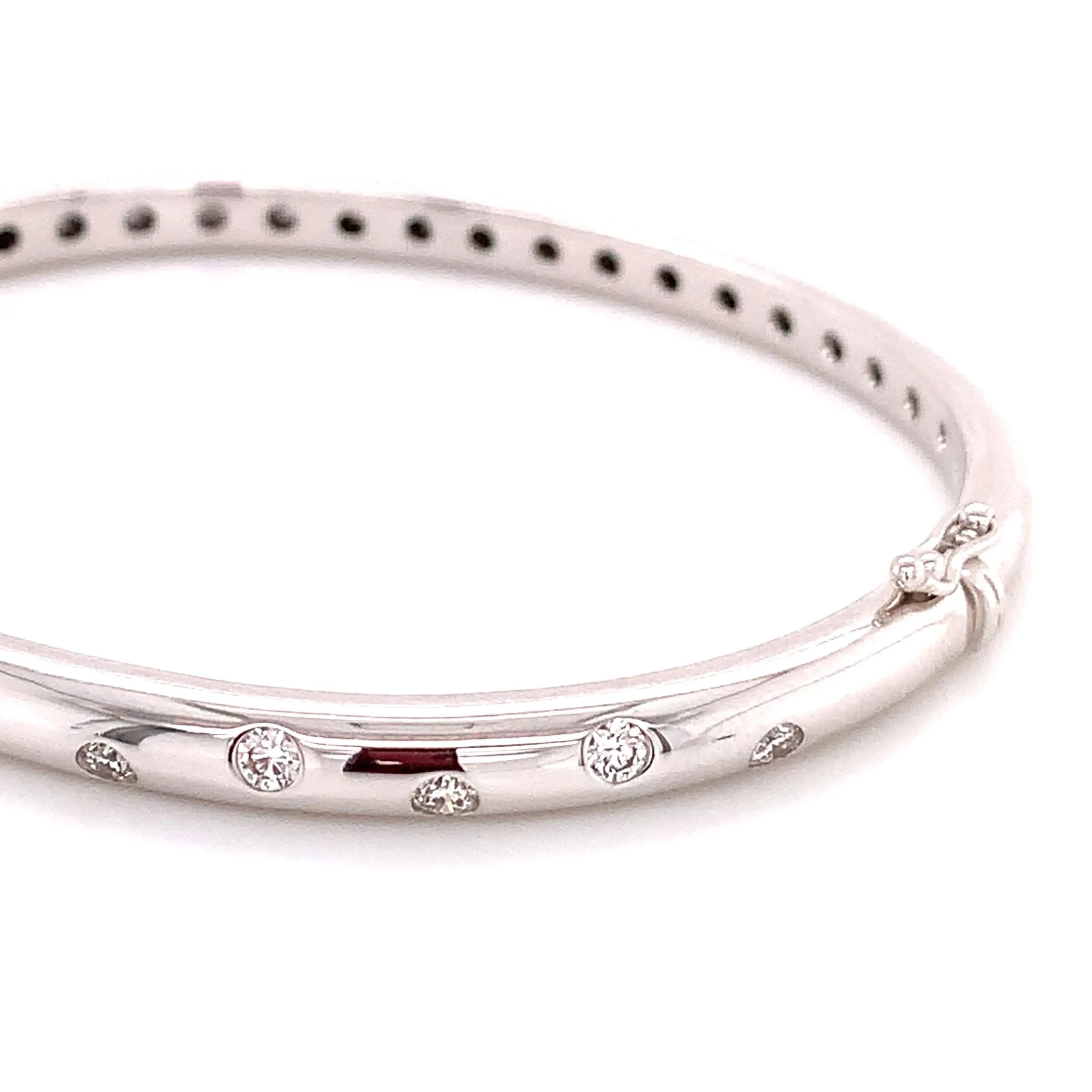 0.55ct tw Burnish Set Diamond Station Bangle Bracelet