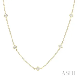 1 1/2 ctw Princess Cut Diamond Fashion Necklace in 14K Yellow Gold