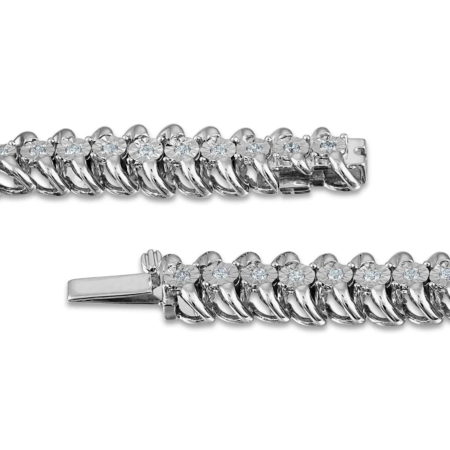1 CTW Natural Diamond 7.5-inch Tennis Bracelet in Sterling Silver