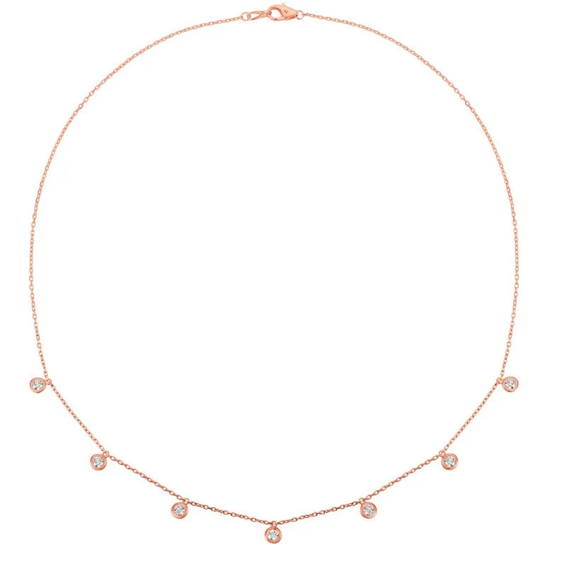 10 POINTER 7 SECTION 18″ DIAMOND NECKLACE 14K Gold (0.75 CTW)