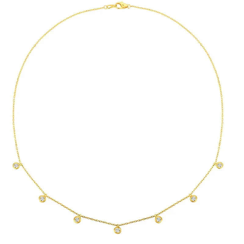 10 POINTER 7 SECTION 18″ DIAMOND NECKLACE 14K Gold (0.75 CTW)