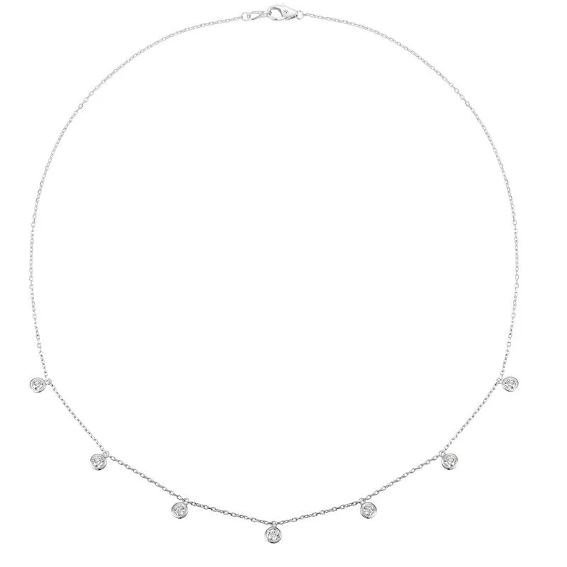 10 POINTER 7 SECTION 18″ DIAMOND NECKLACE 14K Gold (0.75 CTW)