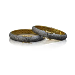 10 Row Pave Diamond Bangle Bracelet