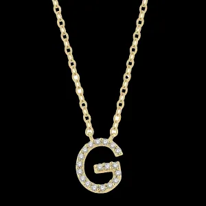 10K 0.06ct Diamond Initial-G Necklaces