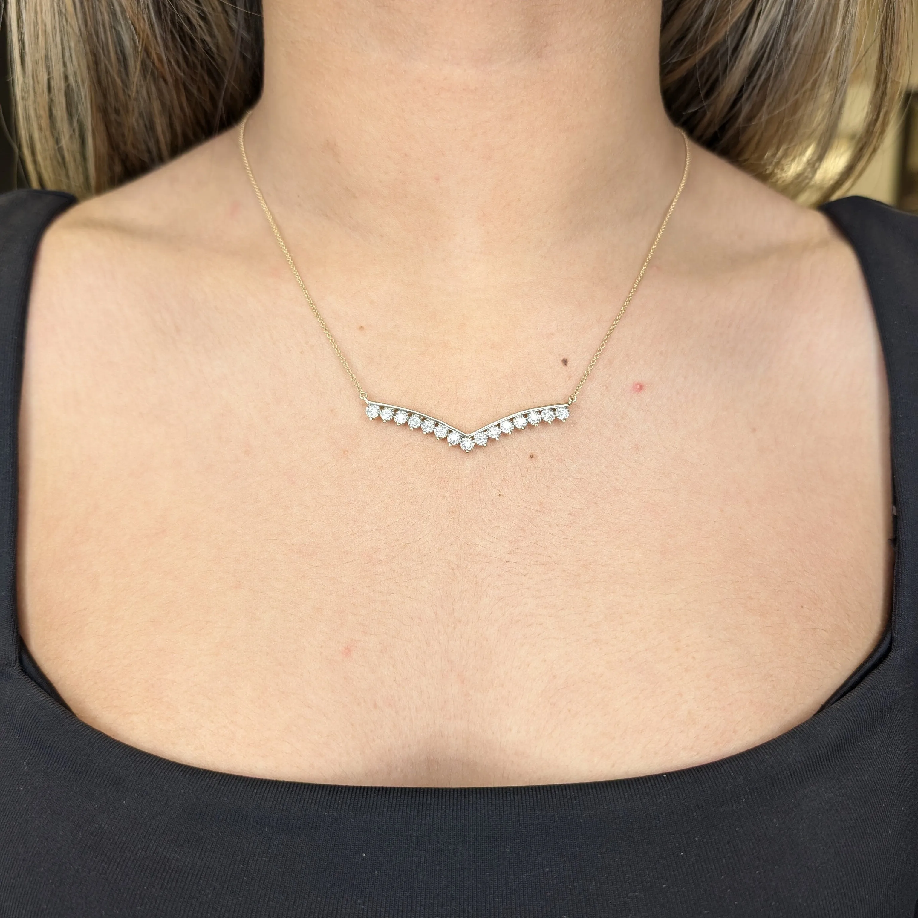 10K Gold (0.50ct) Illusion Setting Diamond Necklace