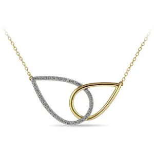 10K Pear Shaped Interlocked (0.14ct) Diamond Necklace