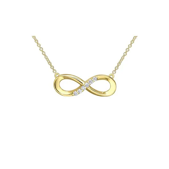 10K Yellow Gold (0.06ct) Diamond Infinity Necklace