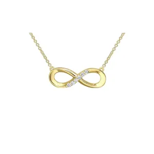 10K Yellow Gold (0.06ct) Diamond Infinity Necklace