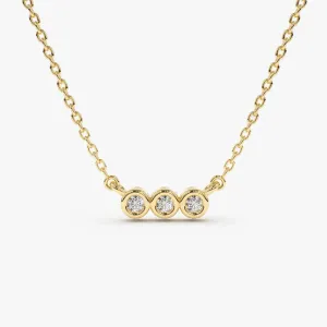 14k Bezel Set Diamond Necklace