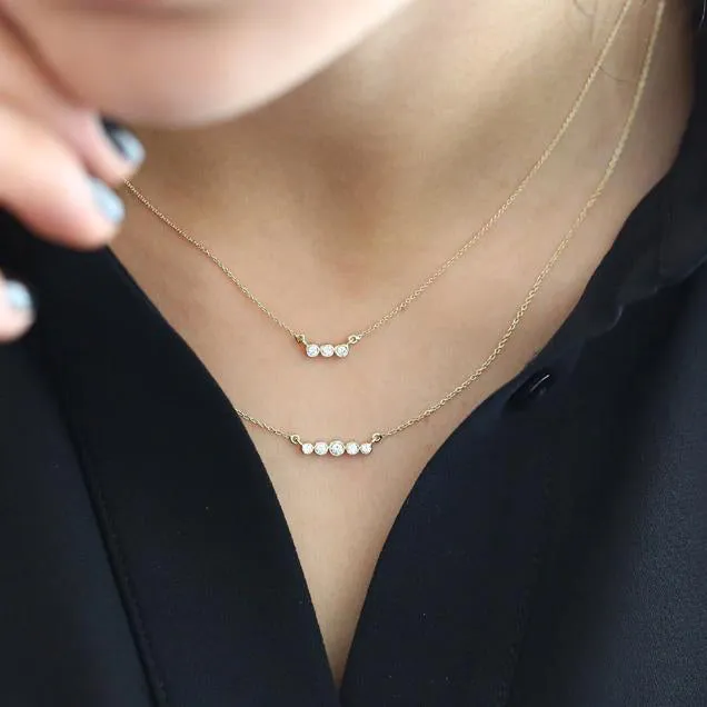 14k Bezel Set Diamond Necklace