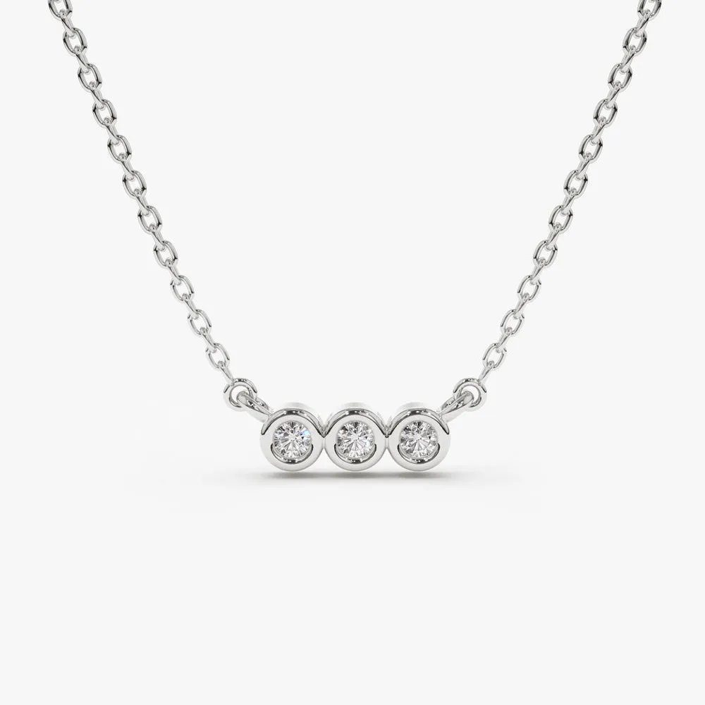 14k Bezel Set Diamond Necklace