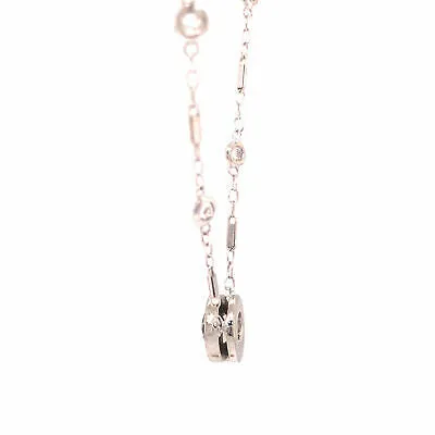 14K Diamond Solitaire Diamond-by-the-Yard Necklace White Gold