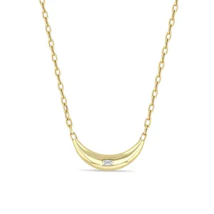 14k Emerald Cut Diamond Medium Aura Square Oval Chain Necklace - SALE