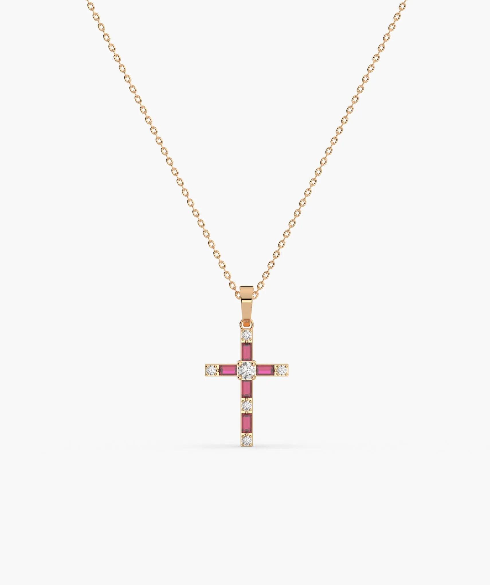 14K Gold Cross Diamond Necklace