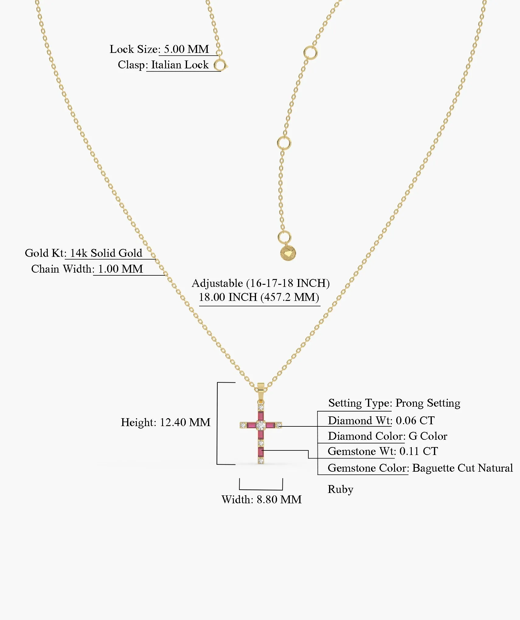 14K Gold Cross Diamond Necklace