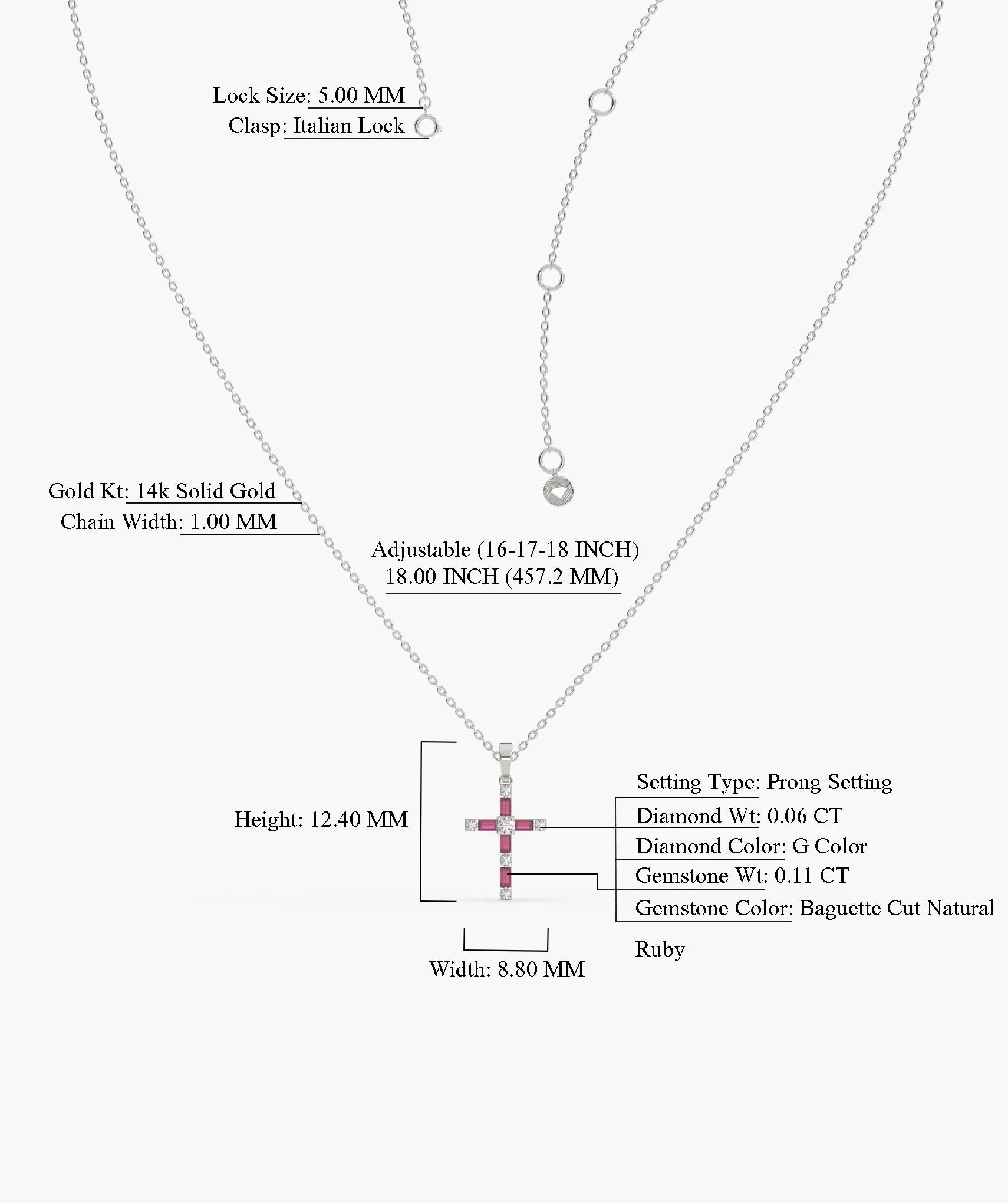14K Gold Cross Diamond Necklace