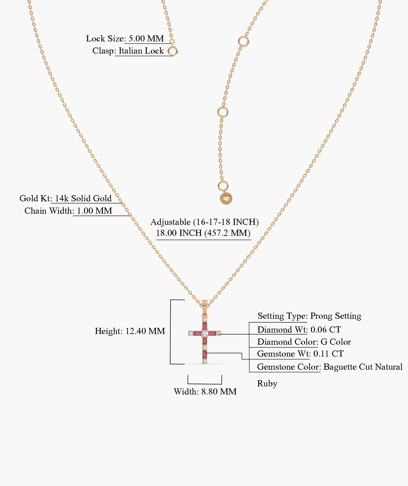14K Gold Cross Diamond Necklace