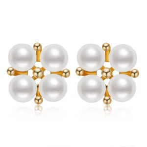 14K Gold Filled Rudder Natural Freshwater Pearl Stud Earrings