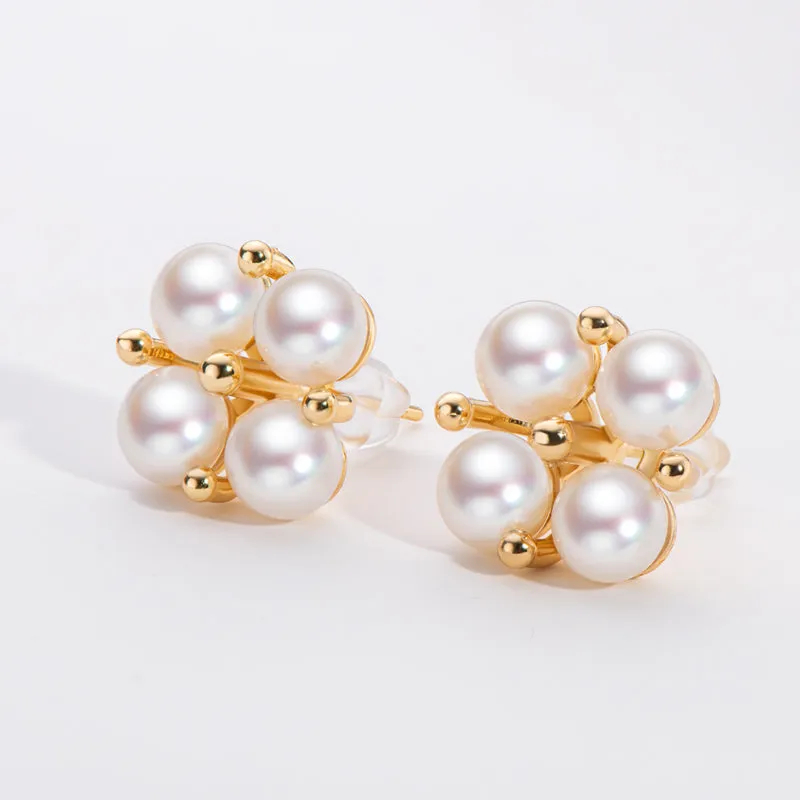 14K Gold Filled Rudder Natural Freshwater Pearl Stud Earrings