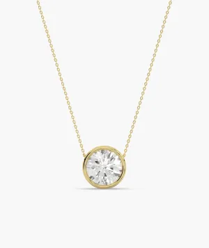 14K Gold Natural Diamond Solitaire Pendant