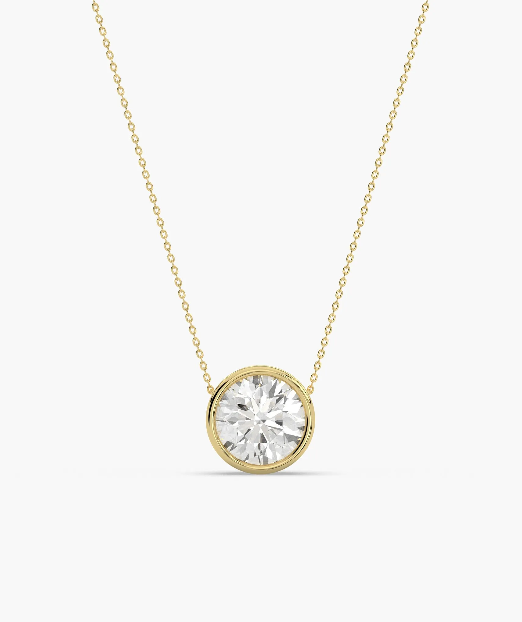 14K Gold Natural Diamond Solitaire Pendant