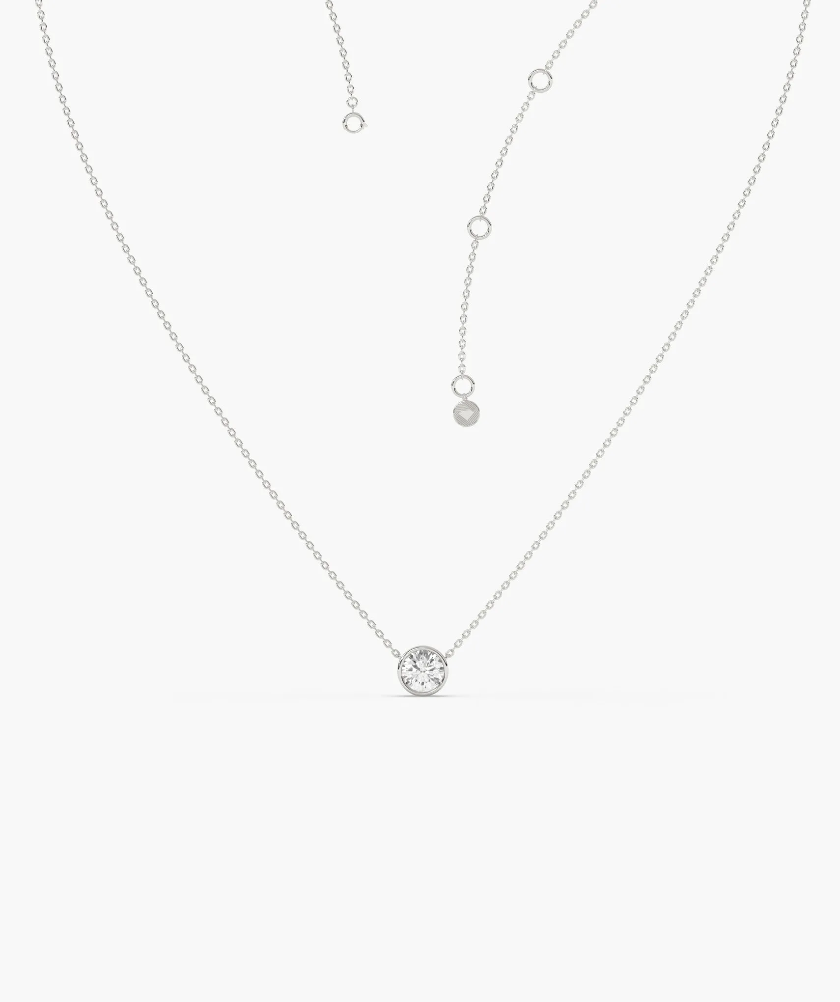 14K Gold Natural Diamond Solitaire Pendant