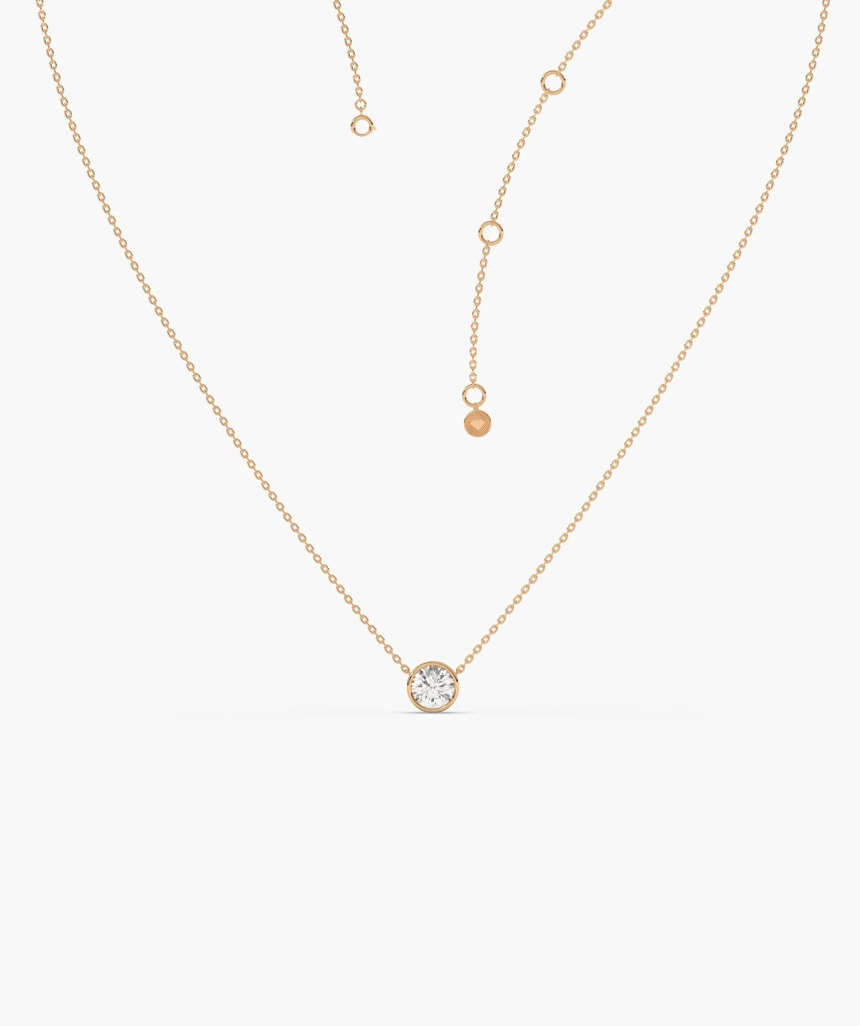 14K Gold Natural Diamond Solitaire Pendant