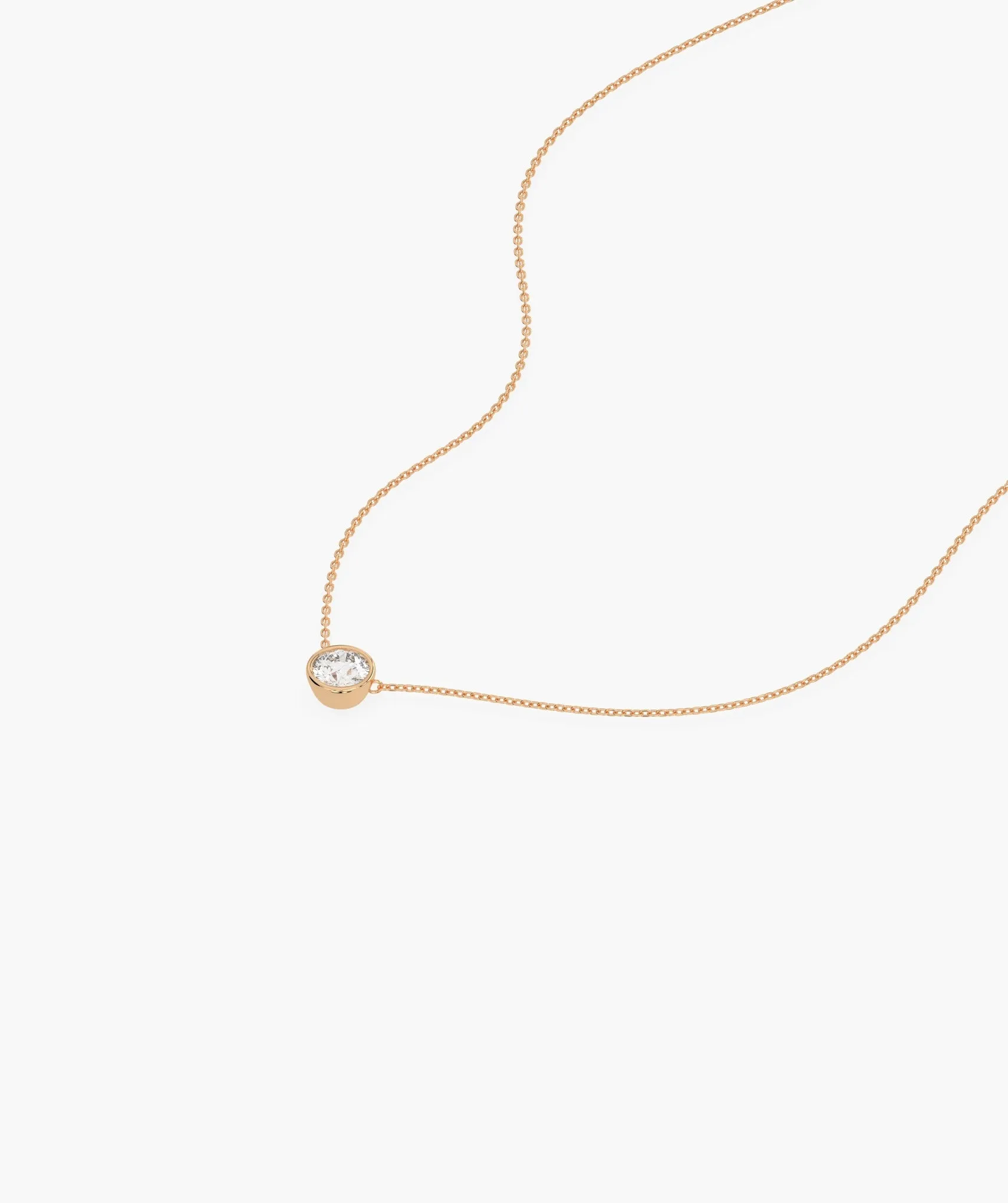 14K Gold Natural Diamond Solitaire Pendant