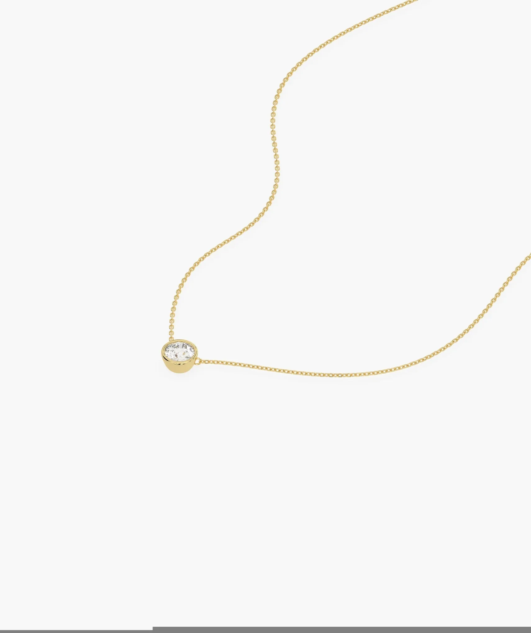 14K Gold Natural Diamond Solitaire Pendant