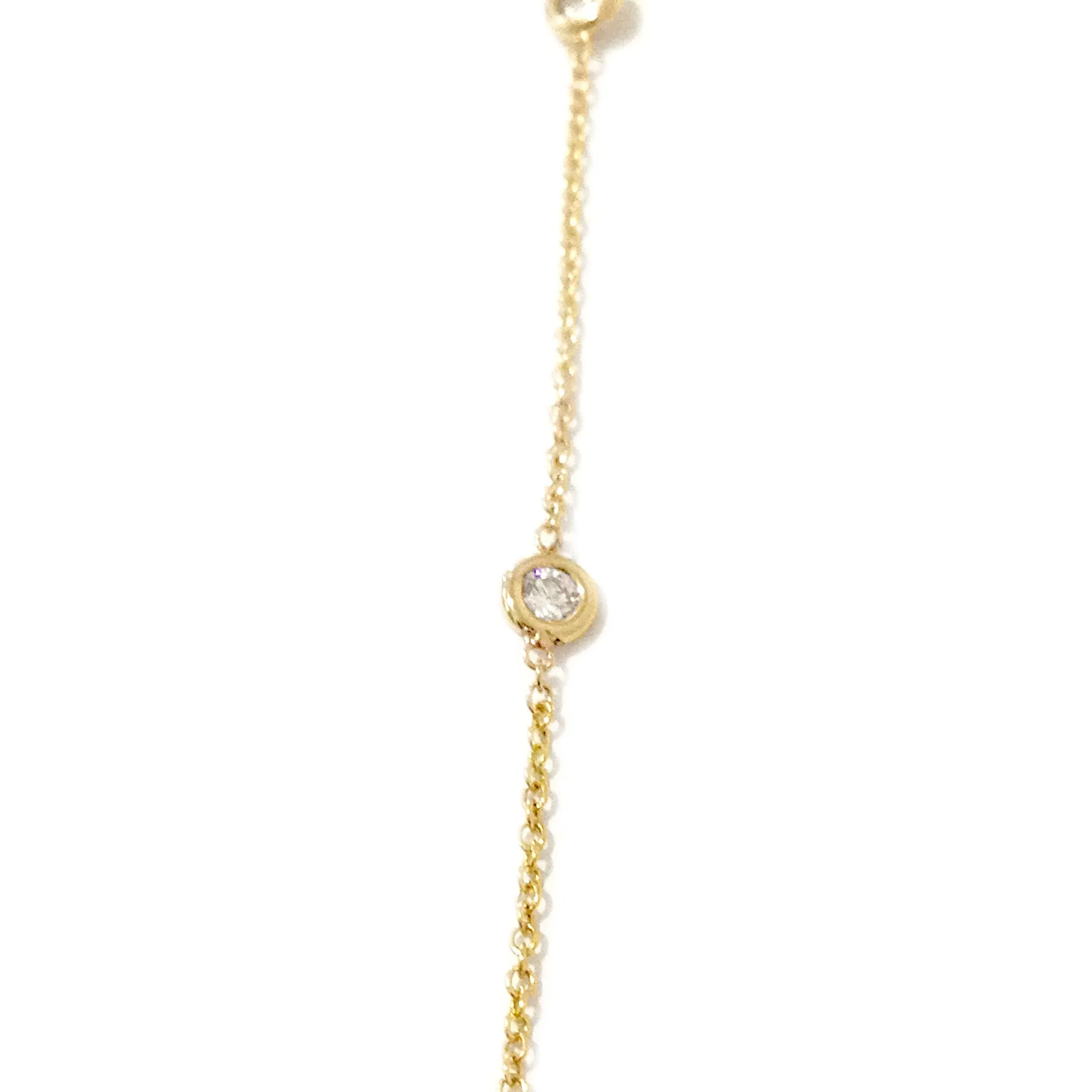 14K Gold Triple Diamond Finger Bracelet