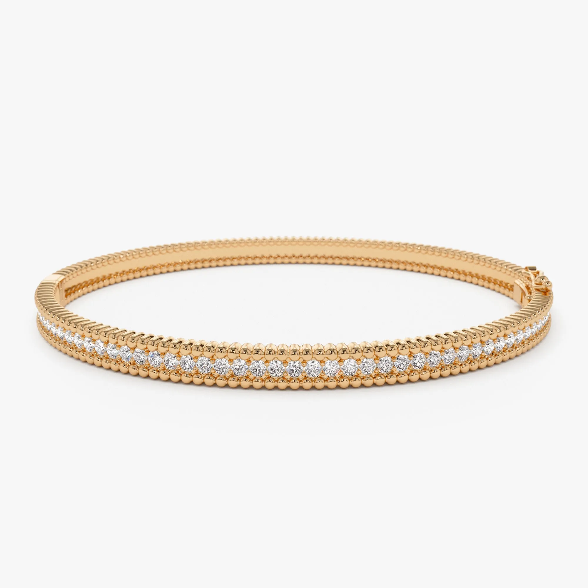 14k Milgrain Diamond Bangle Bracelet