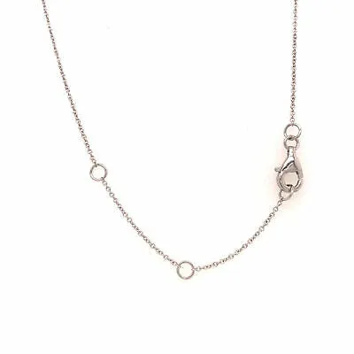 14K Pave Circle Disc Pendant Necklace White Gold 0.26ctw