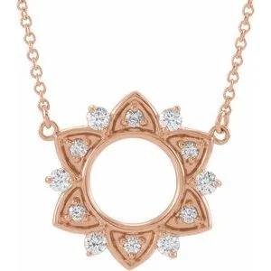 14K Rose 1/3 CTW Diamond Accented 18" Necklace
