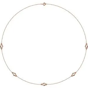 14K Rose 3/4 CTW Lab-Grown Diamond 5-Station 18" Necklace