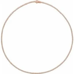 14K Rose 5 3/4 CTW Natural Diamond 16" Necklace