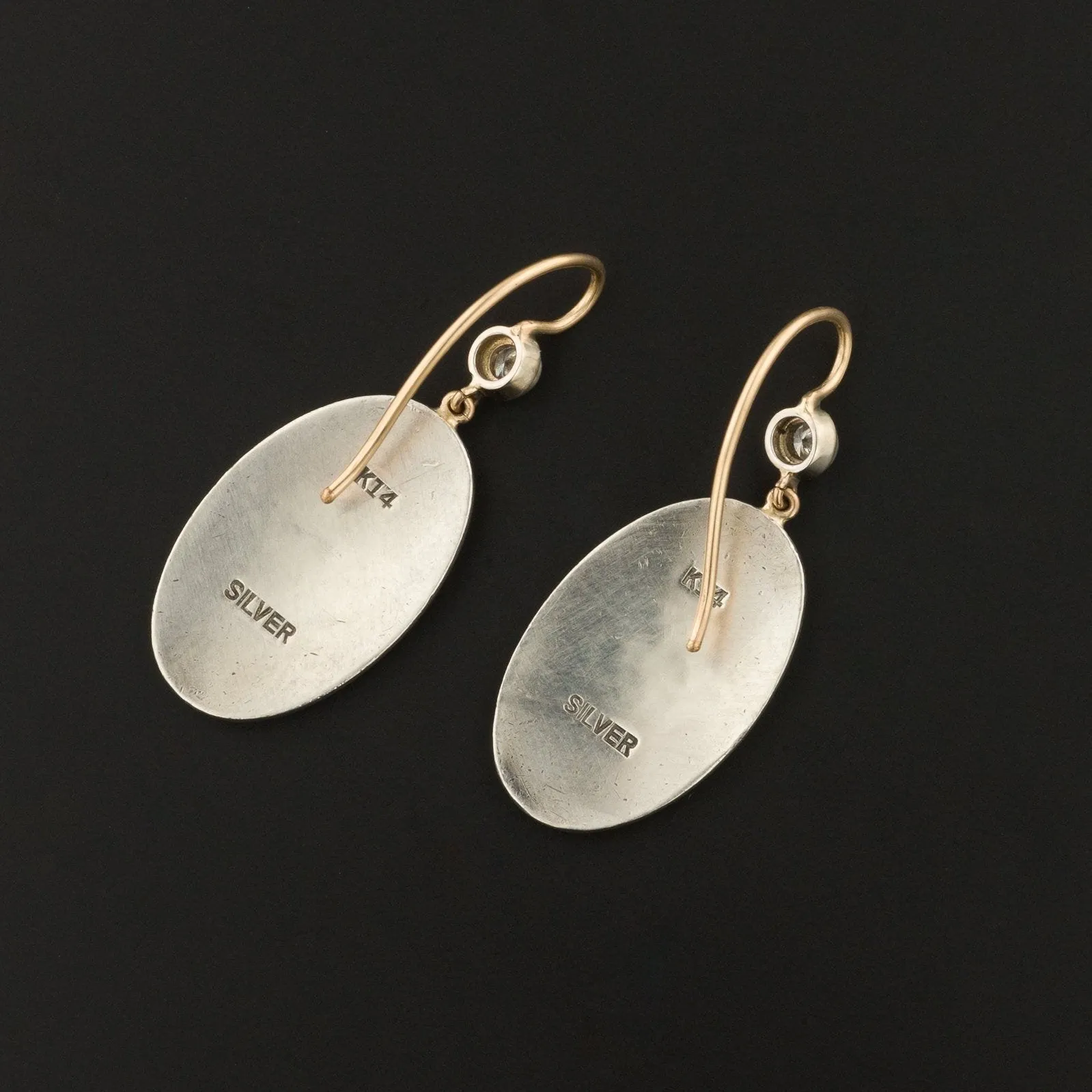 14k Rose Gold & Silver Earrings| Japanese Bamboo Earrings