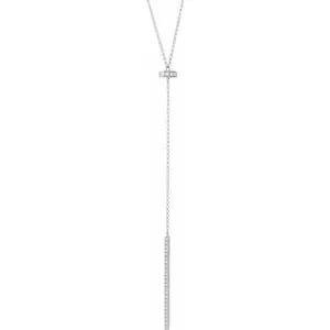 14K White 1/4 CTW Diamond Bar "Y" 15-17" Necklace