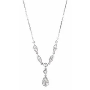 14K White 1/4 CTW Diamond "Y" 18" Necklace