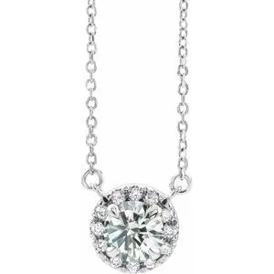 14K White 1/8 CTW Natural Diamond 18" Necklace