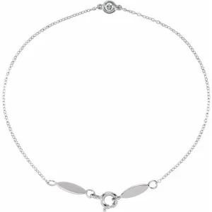14K White Gold .08 CT Natural Diamond Bracelet