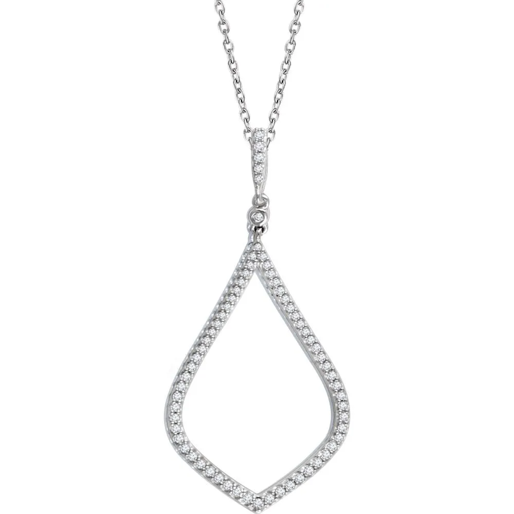 14k White Gold 1/4 CTW Diamond 18" Necklace