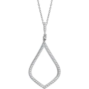 14k White Gold 1/4 CTW Diamond 18" Necklace