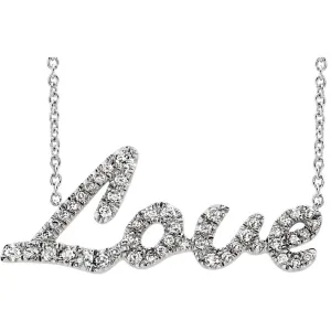 14k White Gold 1/4 CTW Diamond 18" Necklace
