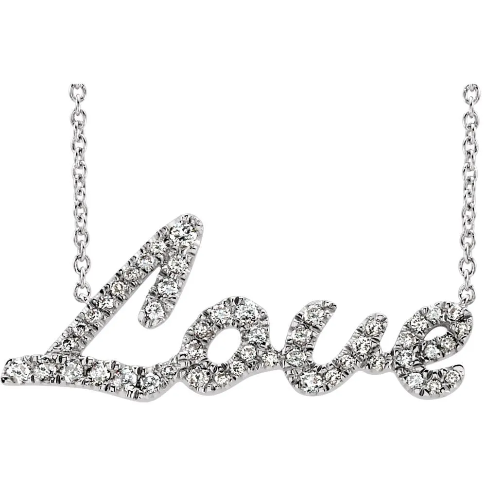 14k White Gold 1/4 CTW Diamond 18" Necklace