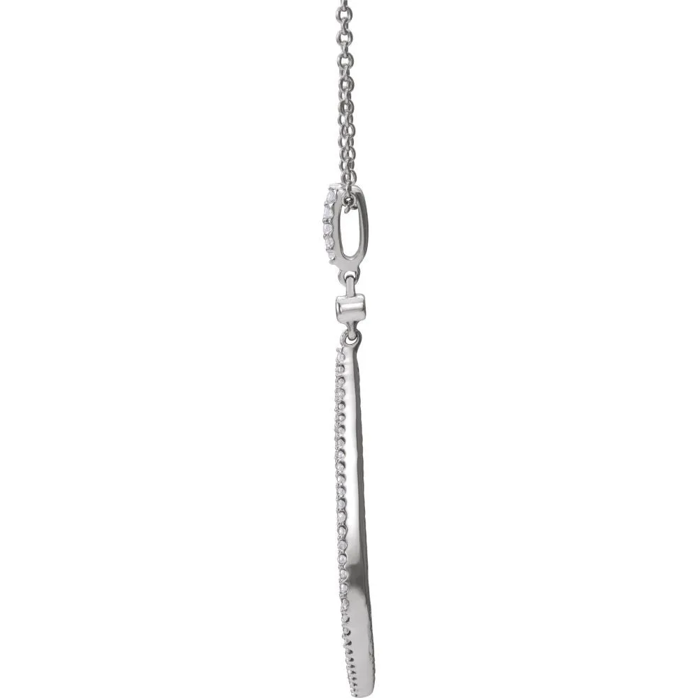 14k White Gold 1/4 CTW Diamond 18" Necklace